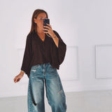 KAREN BROWN V-NECK SWEATER