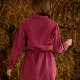 MISTY MORNING BORDEAUX DENIM DRESS