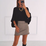 ADELAIDE BROWN CHECKERED SKIRT
