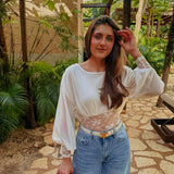 ZORAIDA ECRU LACE BLOUSE