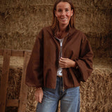 HELLO SEPTEMBER BROWN ZIP JACKET