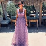 FALIZE PURPLE CORSET TULLE DRESS
