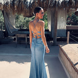 JAMEL BLUE GLITTER DRESS