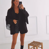 JOLENE BLACK FRINGE BLAZER