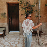 PRE-ORDER MAGDALENA ECRU FLOWER BLOUSE