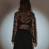 GLOW UP BLACK FLOWER BLOUSE