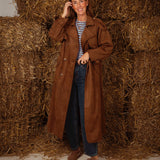 HILAREN CAMEL SUEDE TRENCHCOAT