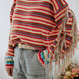 RAINBOW STRIPED MULTICOLOR KNIT SWEATER