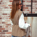 HAISLEY TAUPE SLEEVELESS BLAZER