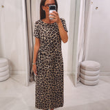 CINDRA BEIGE LEOPARD DRESS