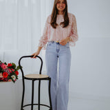 ARIANA LIGHT PINK LACE BLOUSE