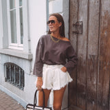 MELINA BROWN LONGSLEEVE SHIRT