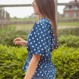 CODY BLUE POLKADOTS BLOUSE