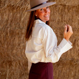 MESILLA WHITE LACE UP BLOUSE