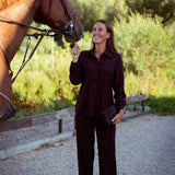 AVELINE BROWN RIBBED TWO-PIECE SET