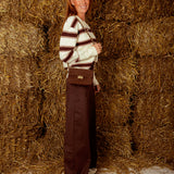 SAILOR ECRU STRIPED POLO SWEATER