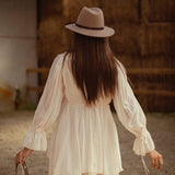 THELMA ECRU RUFFLE DRESS