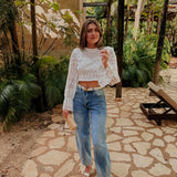 AMIGA WHITE CROCHET BLOUSE