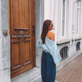 CORALIE LIGHT BLUE CHECKERED BLOUSE