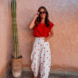 ASILAH WHITE POLKADOTS BALLOON PANTS