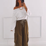 MACIE KHAKI CARGO BALLOON PANTS