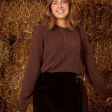 TOPAZ BROWN KNITTED SWEATER