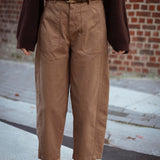 ELIDI DARK BEIGE BALLOON PANTS