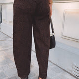 BROWN LEOPARD BALLOON JEANS 9162