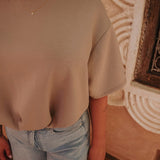 SOLSTICE TAUPE CROPPED T-SHIRT