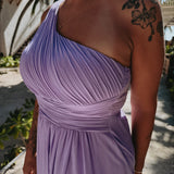 NABILA ALLURE PURPLE ONE SHOULDER DRESS