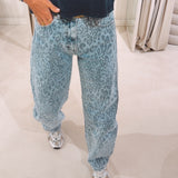 LEOPARD BLUE BALLOON JEANS Y3361-6