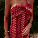 DORADO PINK CROCHET ONE SHOULDER DRESS