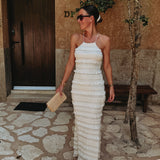 TOLUCA ECRU RUFFLE DRESS