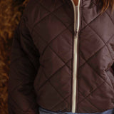 TRUDY BROWN/BEIGE REVERSIBLE PUFFER JACKET