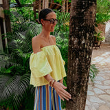HOLA LIGHT YELLOW OFF SHOULDER TOP