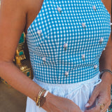 PALMA BLUE CHECKERED TOP