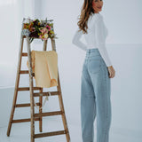 NATHALIE WHITE BASIC LONGSLEEVE SHIRT