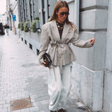 PENELOPE BEIGE CHECKERED BLAZER