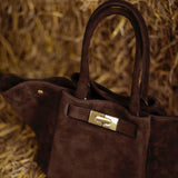 CLARABELLE BROWN SUEDE BAG