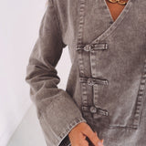 GINA BROWN DENIM DRESS