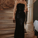 GLAM NIGHT BLACK SEQUIN TWO-PIECE SET