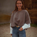 PENNIE TAUPE SWEATER BLOUSE