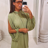 XENIA OLIVE GREEN DRESS