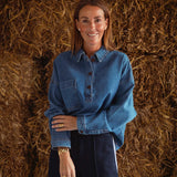 SERELITH BLUE DENIM BLOUSE