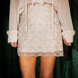 SNOWFLAKE ECRU GLITTER SKIRT