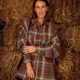 SARETH BROWN CHECKERED BLOUSE