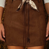 AILEEN BROWN SUEDE SKIRT