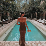 CHASING THE SUN BROWN PEARL DRESS