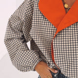JENNIFER BEIGE/RED CHECKERED JACKET