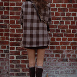 LEAH BROWN CHECKERED BLAZER